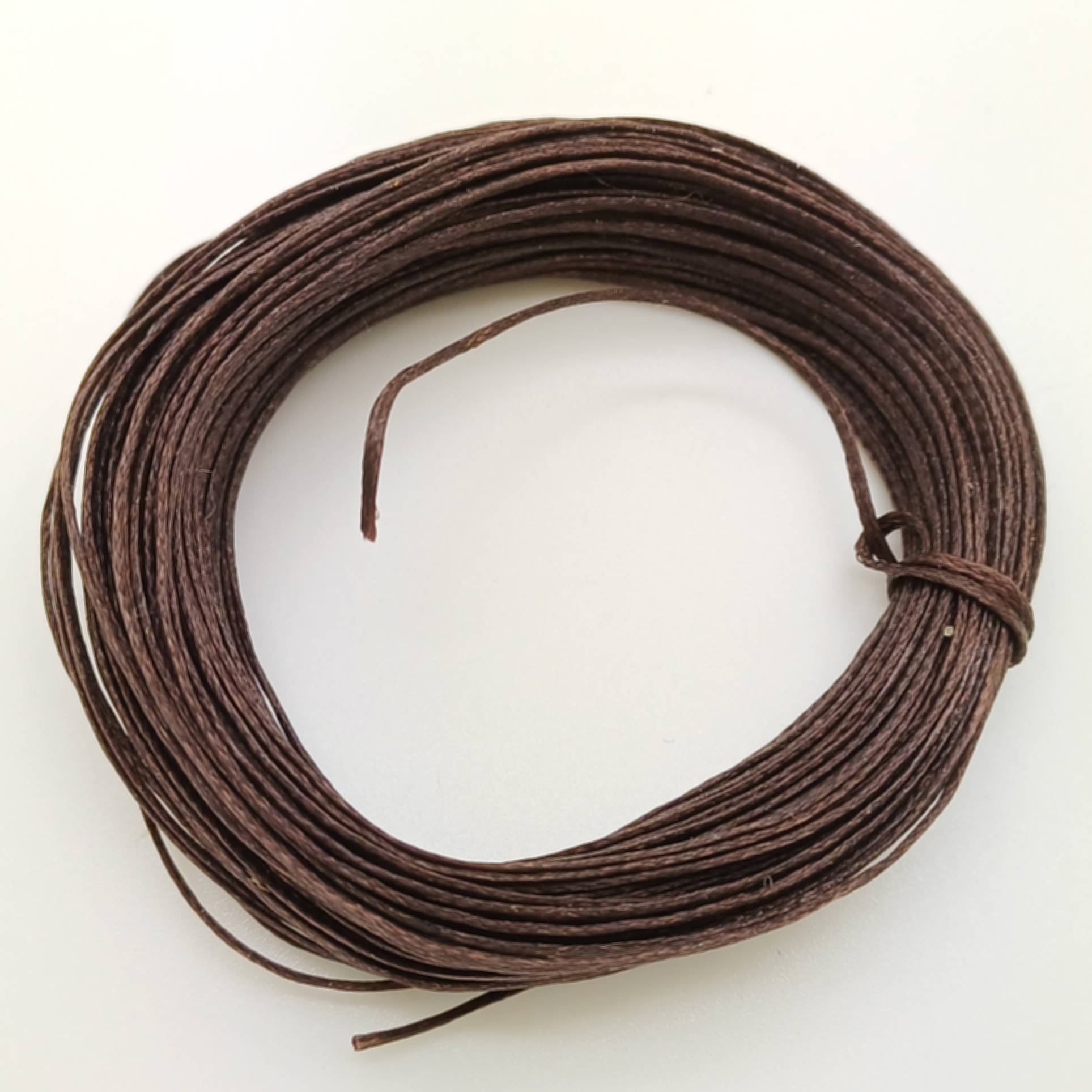 fil plat 1mm marron cordon polyester
