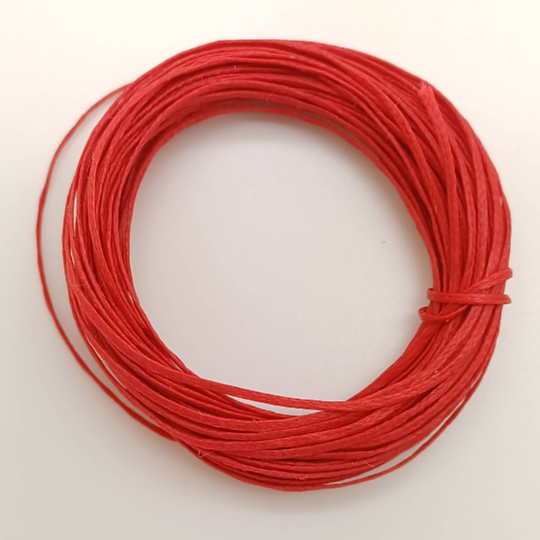 fil plat 1mm rouge synthetique polyester