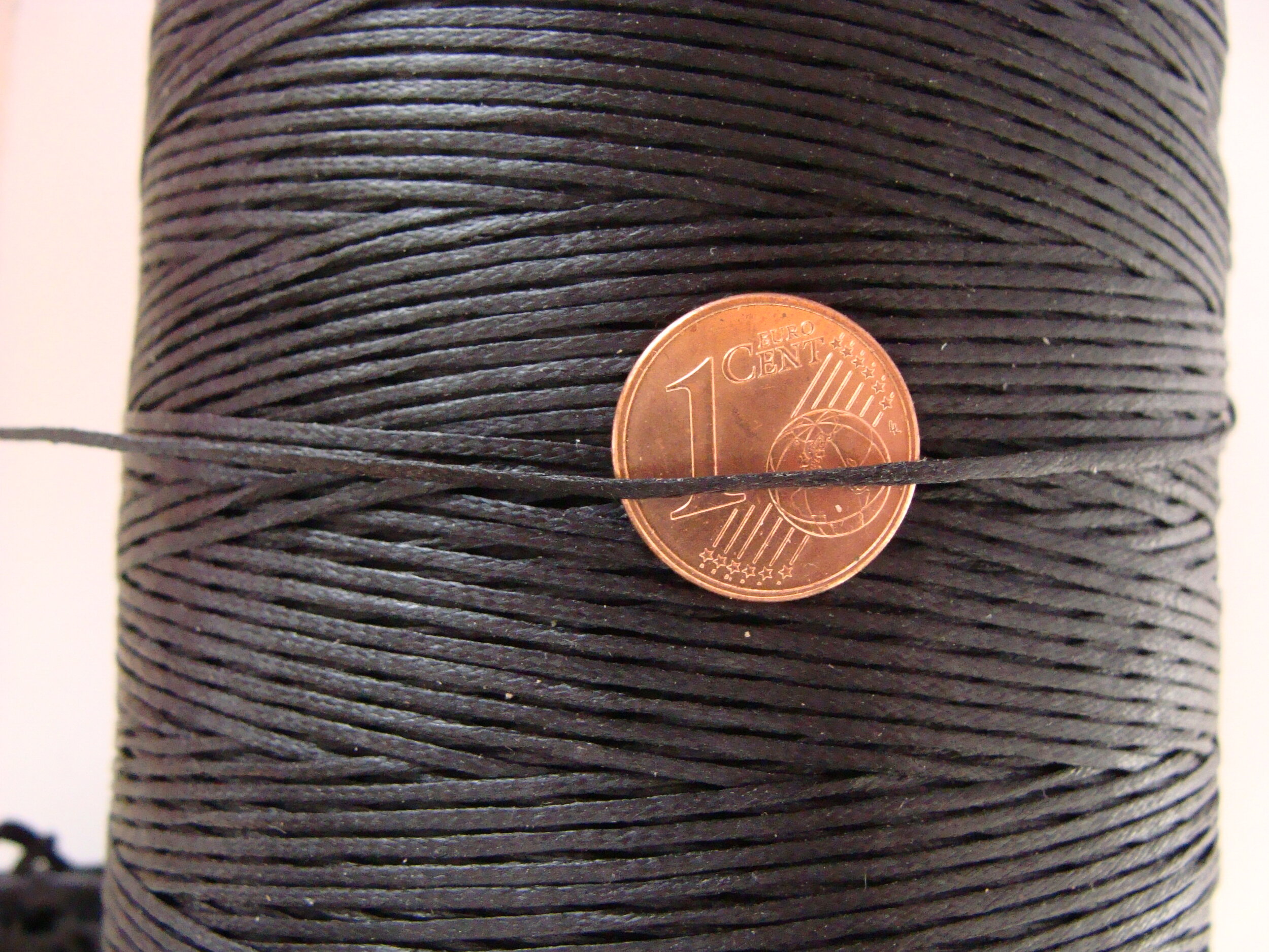 fil polyester 1mm plat noir bobine cordon