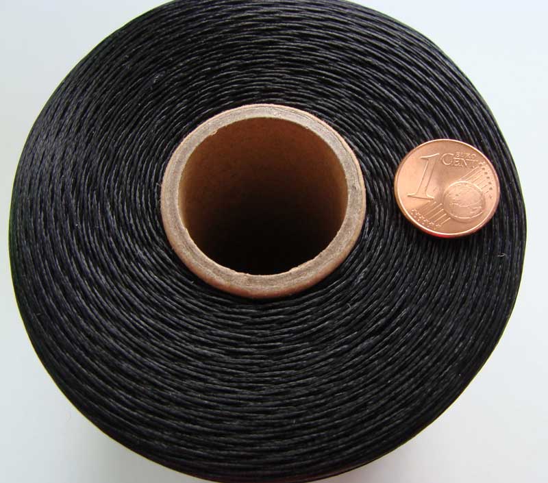fil polyester 1mm plat noir bobine