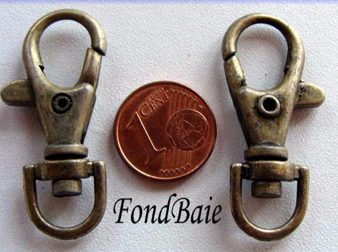 Mousquetons bronze 35mm porte clef
