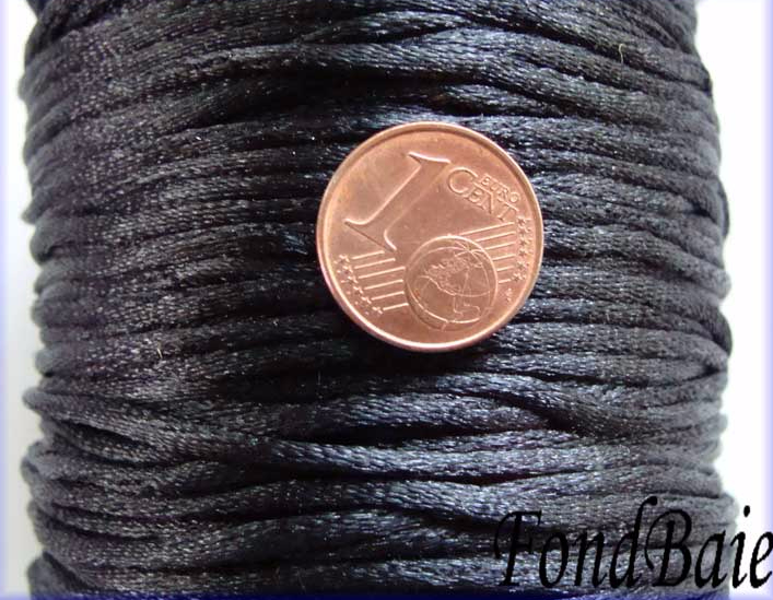 cordon queue de rat noir 1,5mm