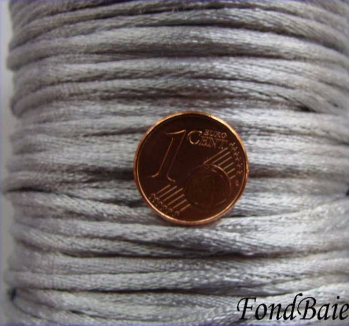 cordon queue de rat gris 2mm fil