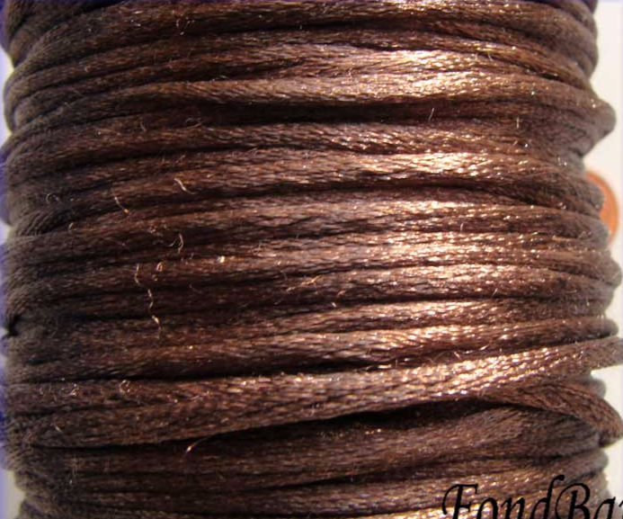 cordon queue de rat marron fonce 2mm fil