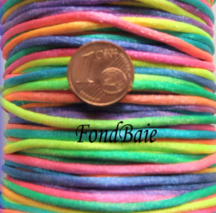 cordon queue de rat multicolore 2mm fil