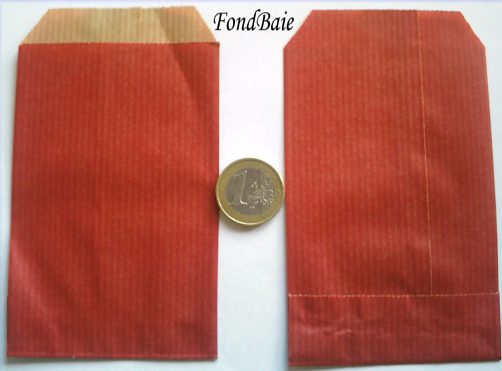 pochette papier kraft rouge