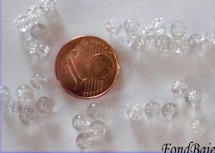 perle verre craquele 4mm transparent