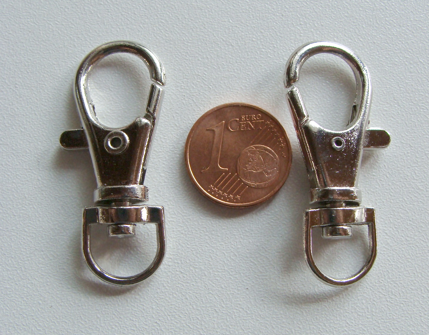 Fermoirs mousqueton porte-clés 35mm ARGENT VIEILLI par 5 pc
