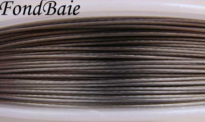 fil cable bobine 50m gris 045mm