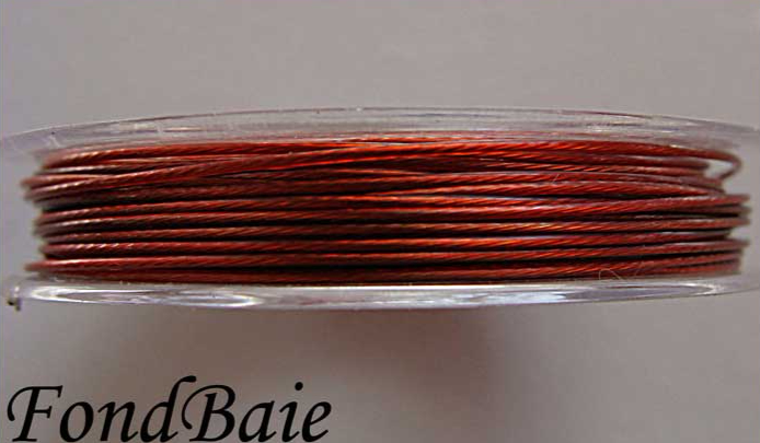 fil cable 0.60mm rouge brun 10m