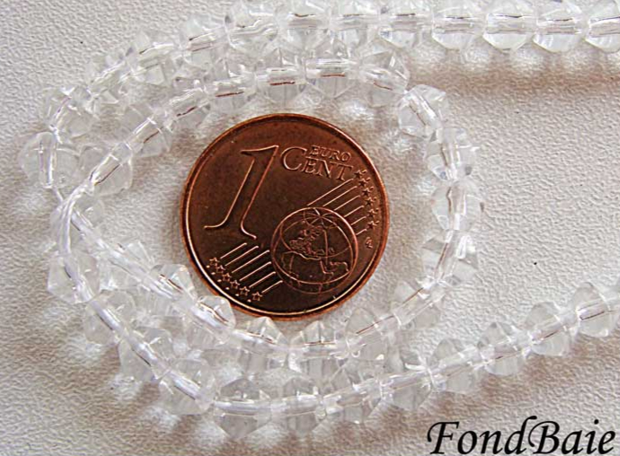 perle toupie 4mm transparent verre