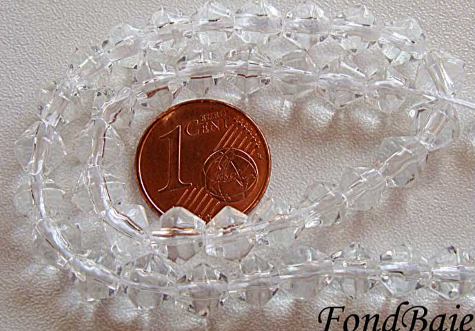 perle toupie 6mm transparent verre