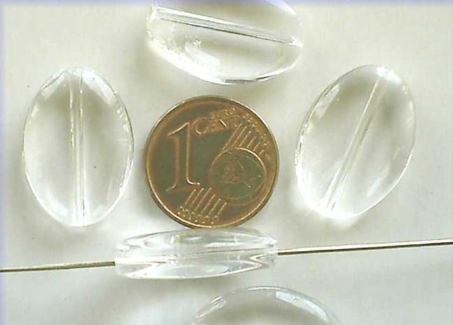 perle verre ovale plat transparent