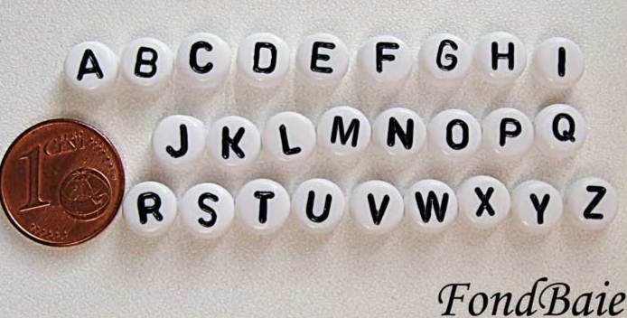 perle acrylique alphabet