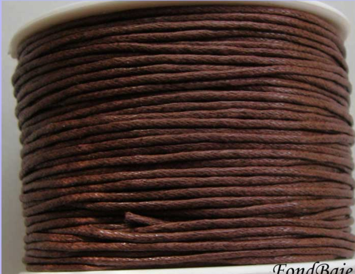 fil coton cire marron 1mm