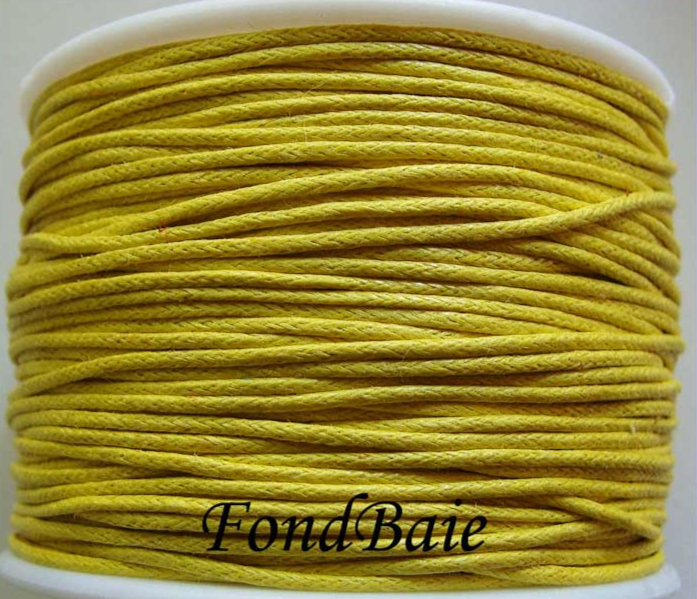 fil coton cire jaune 1mm