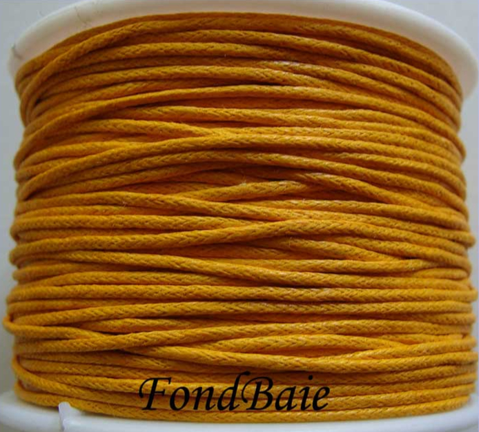 fil coton cire jaune orange 1mm