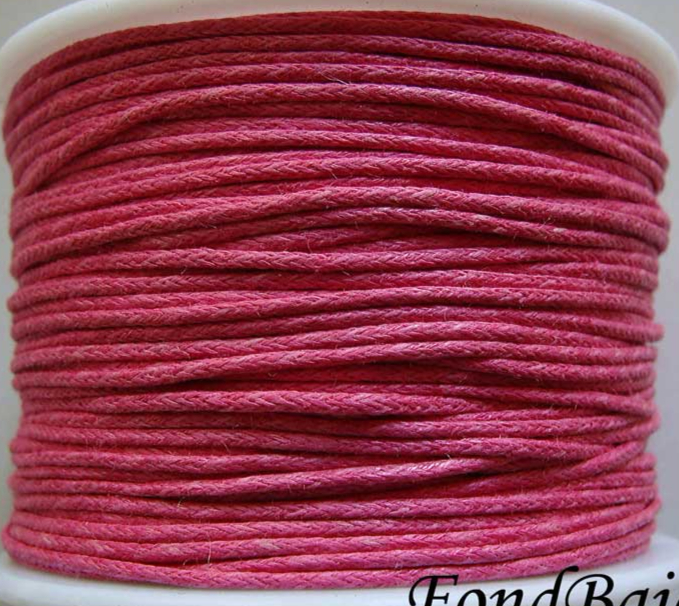 fil coton cire rose violet 1mm