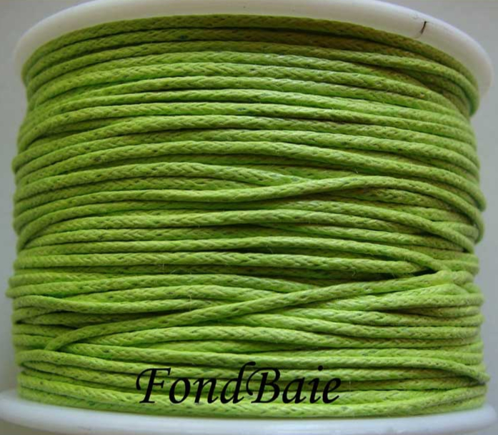 fil coton cire vert pistache 1mm