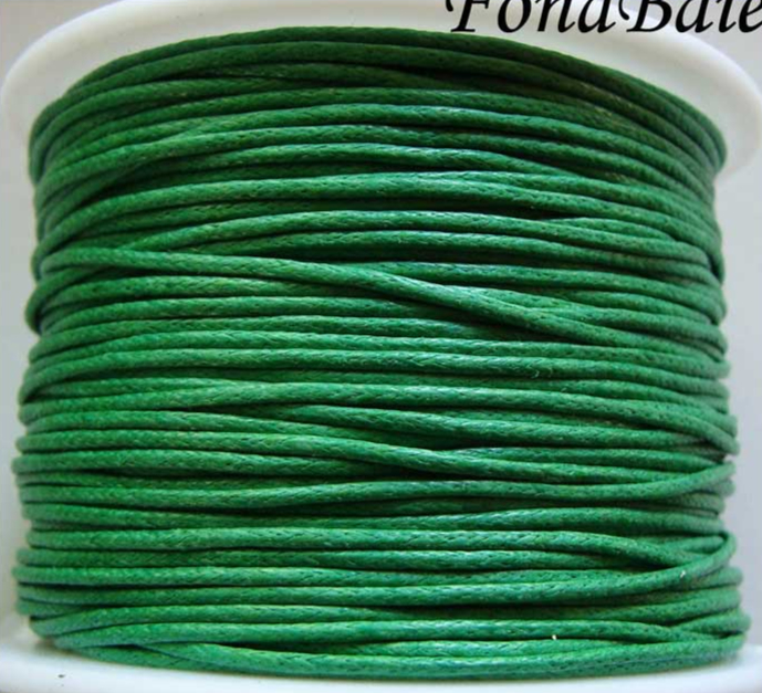 fil coton cire vert 1mm
