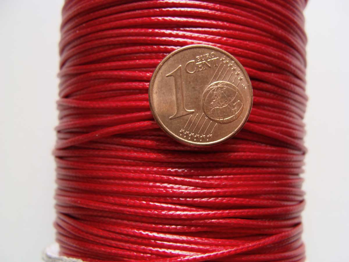 bobine fil coton nylon 1mm rouge