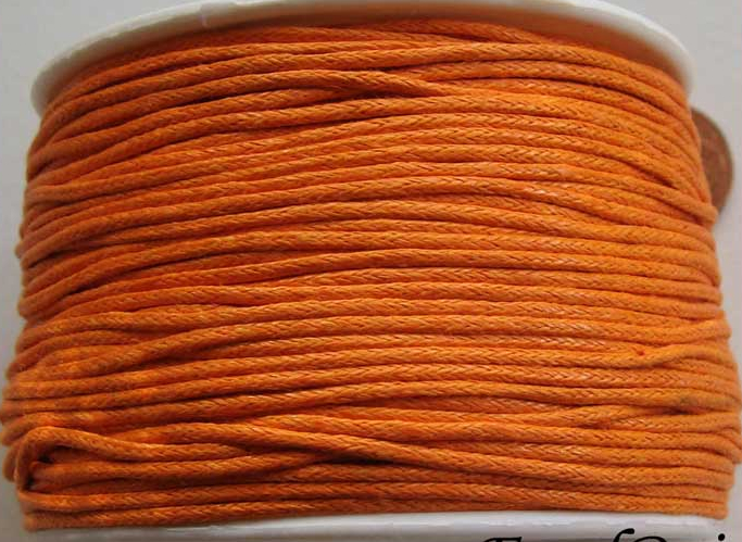 fil coton cire bobine 1mm orange