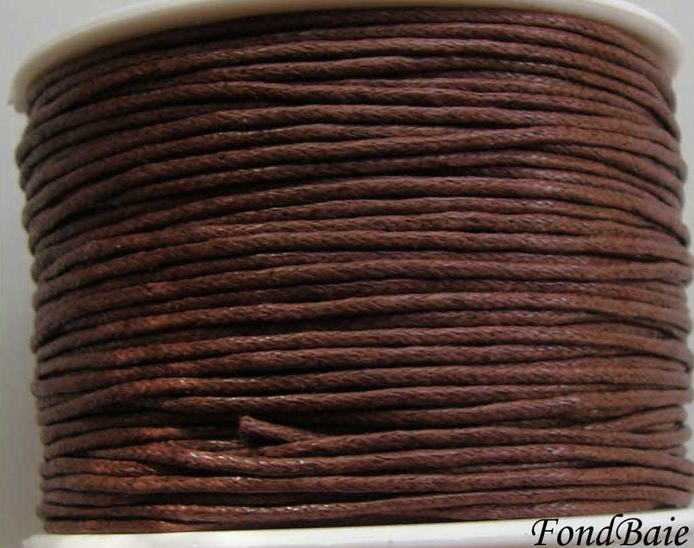fil coton cire bobine 1mm marron