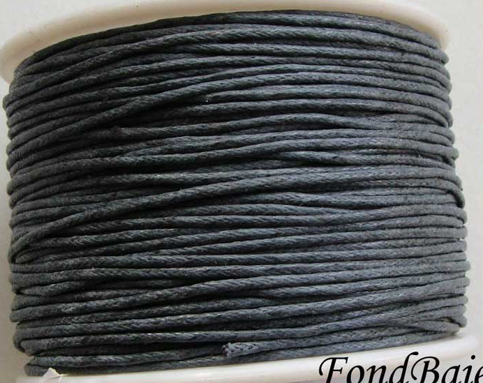fil coton cire 1mm gris fonce