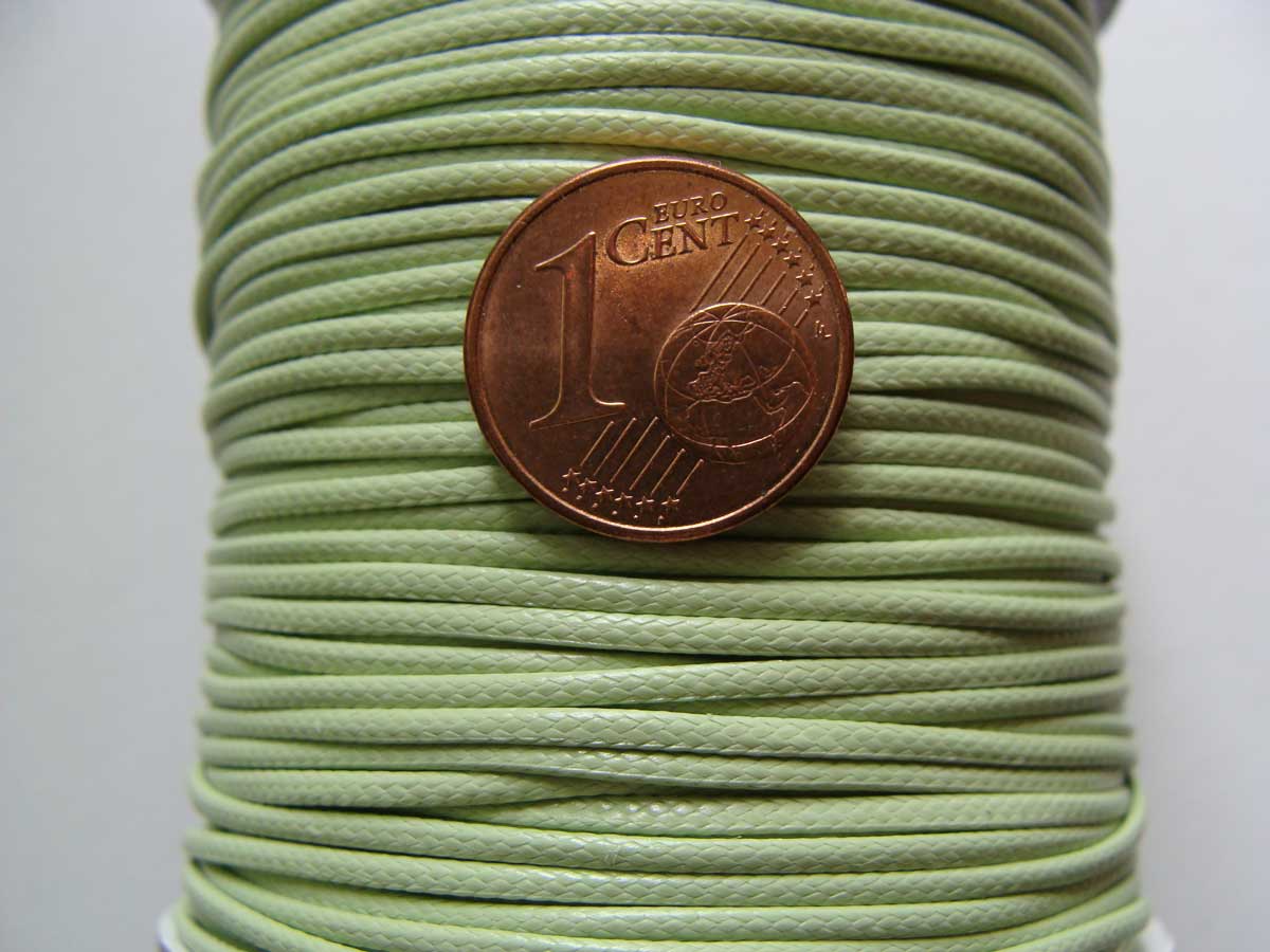 fil mix coton cire 1mm bobine vert clair