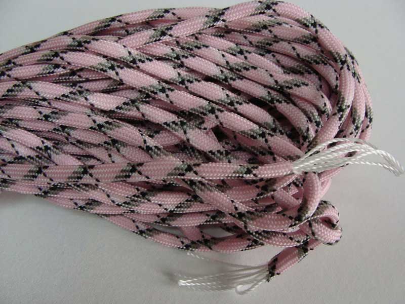 cordon paracorde 4mm rose noir