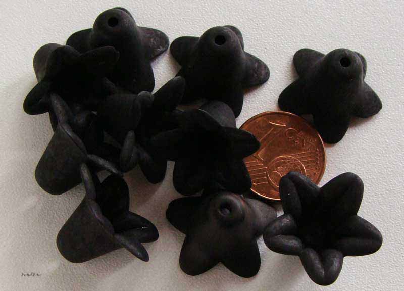 perle acrylique corolle noir
