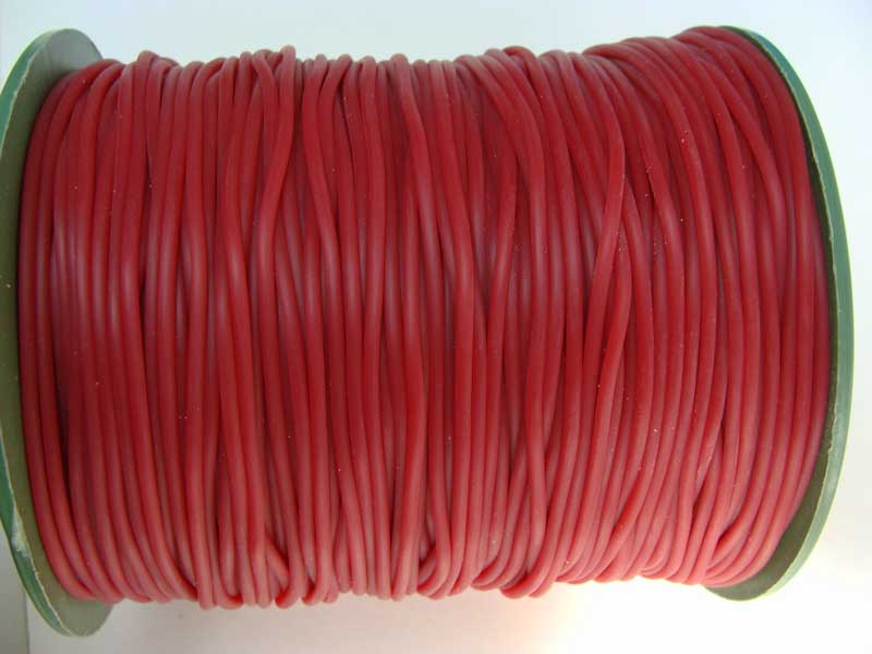 fil caoutchouc 2mm rouge fonce