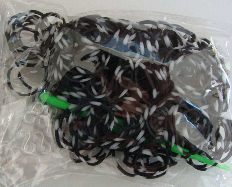 elastique bracelet loom noir blanc