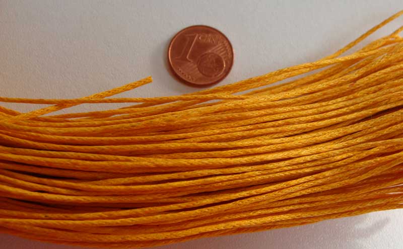 echeveau 1mm coton cire orange clair