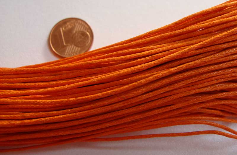 echeveau 1mm coton cire orange