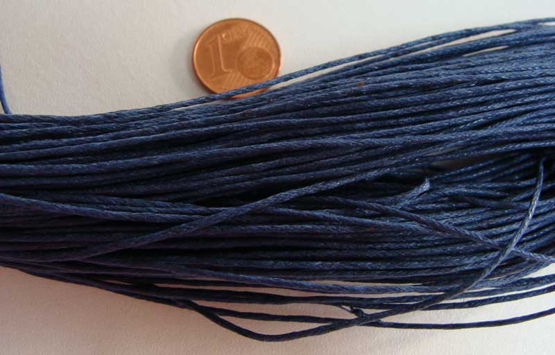 echeveau 1mm coton cire bleu fonce