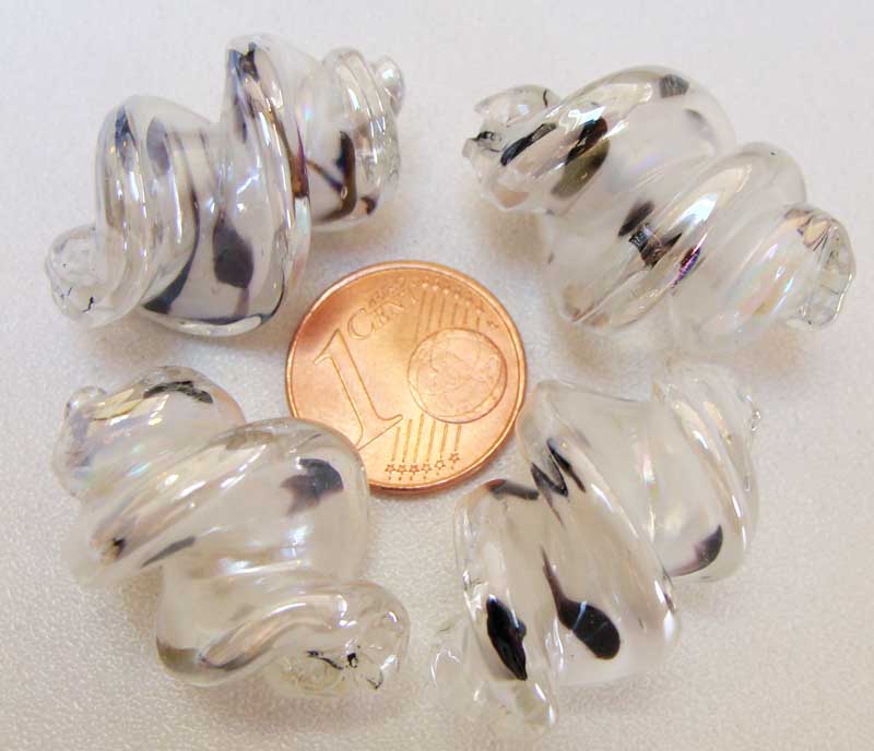 perles verre lampwork vis blanc