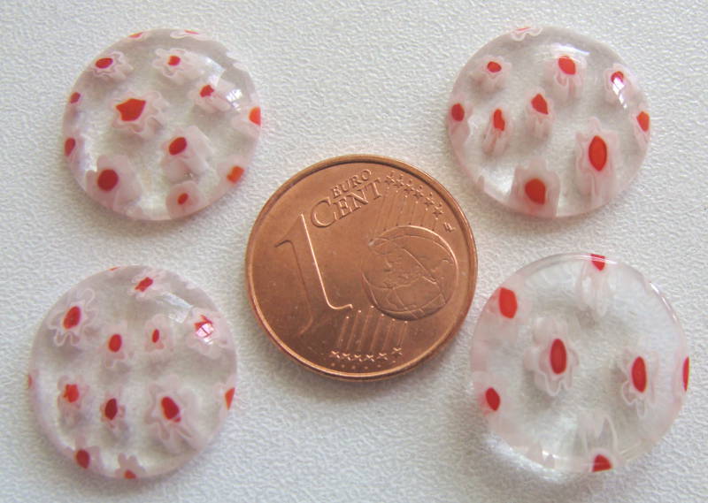 cabochon millefiori 15mm transparent