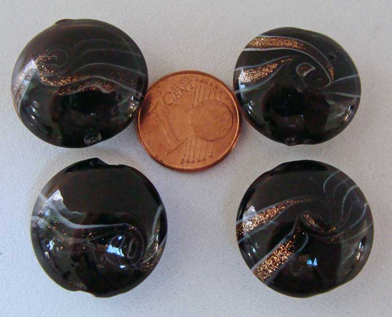 perle verre galet 20mm noir PV-band-G20-noir
