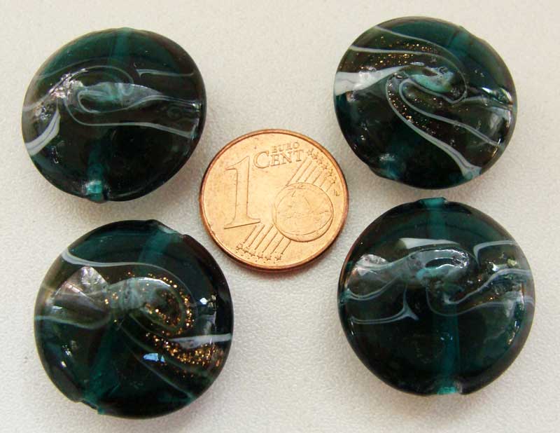 perle verre galet 20mm vert fonce PV-band-G20-vert-fonce