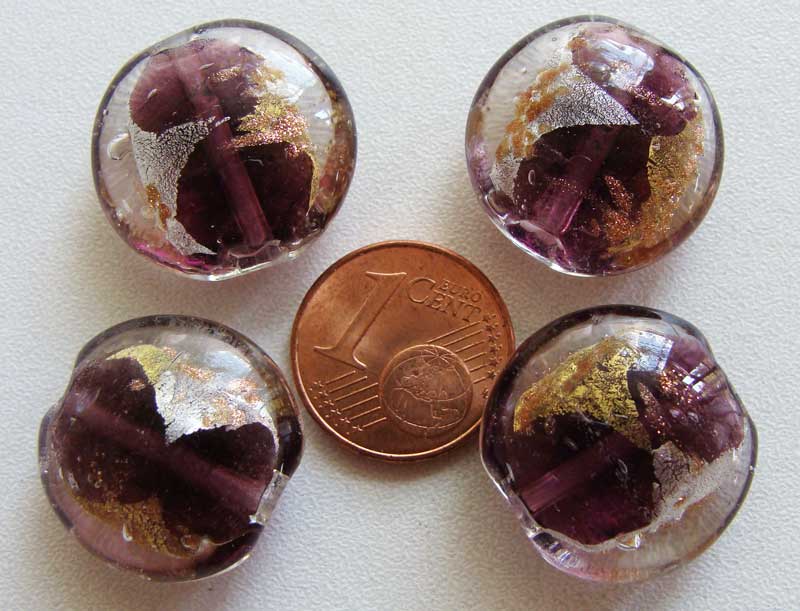 perle galet 20mm bimetal violet