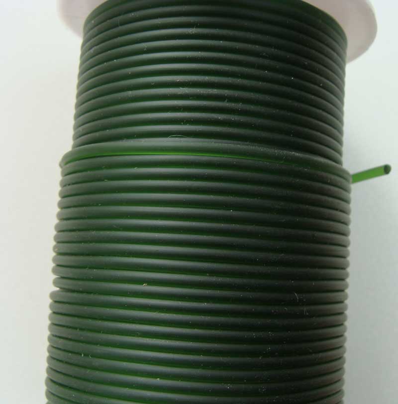 fil caoutchouc 2mm vert fonce
