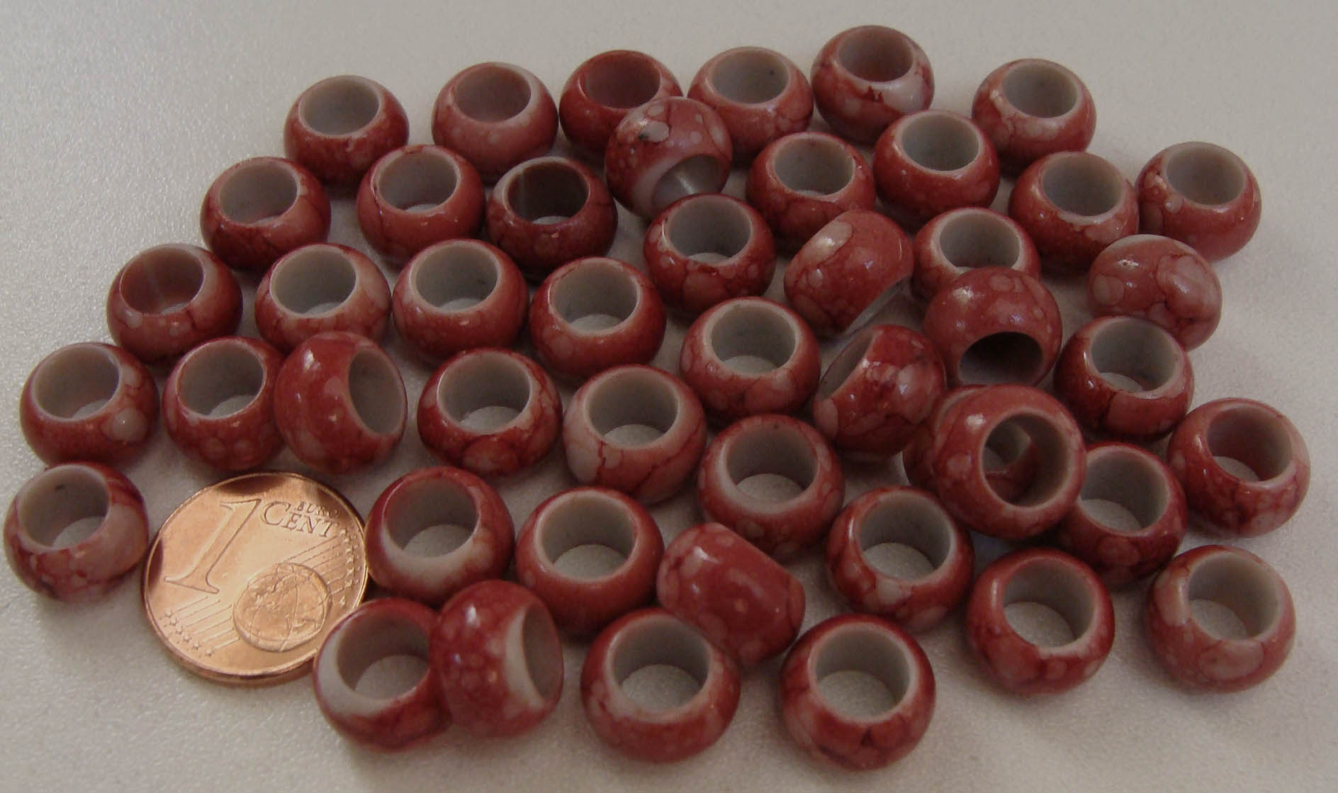 perle acrylique rondelle rouge res-30-rouge
