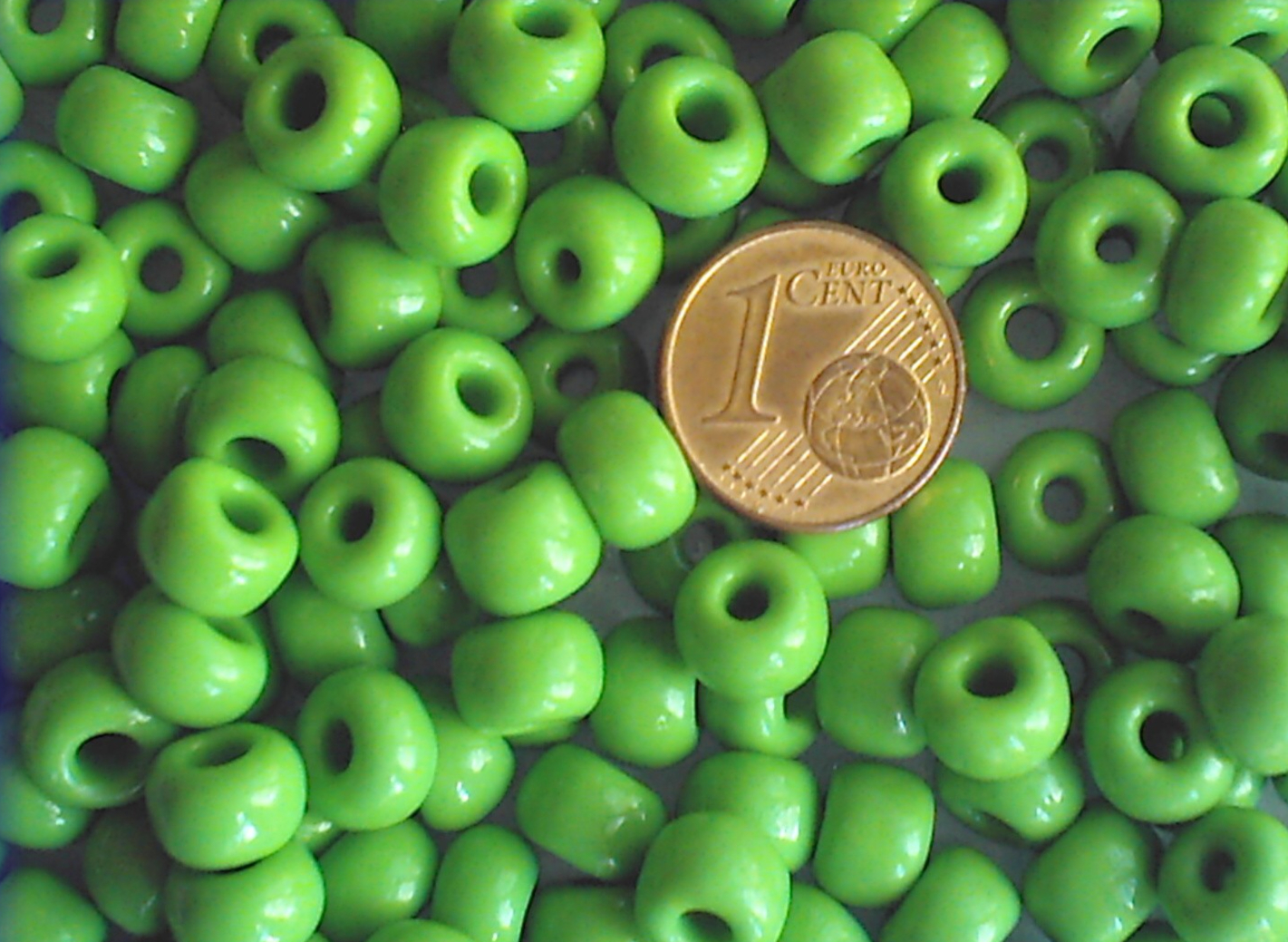 perle verre rondelle 5x7mm vert
