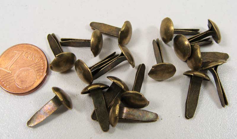 5 attache-cadre en métal couleur bronze 20x12mm