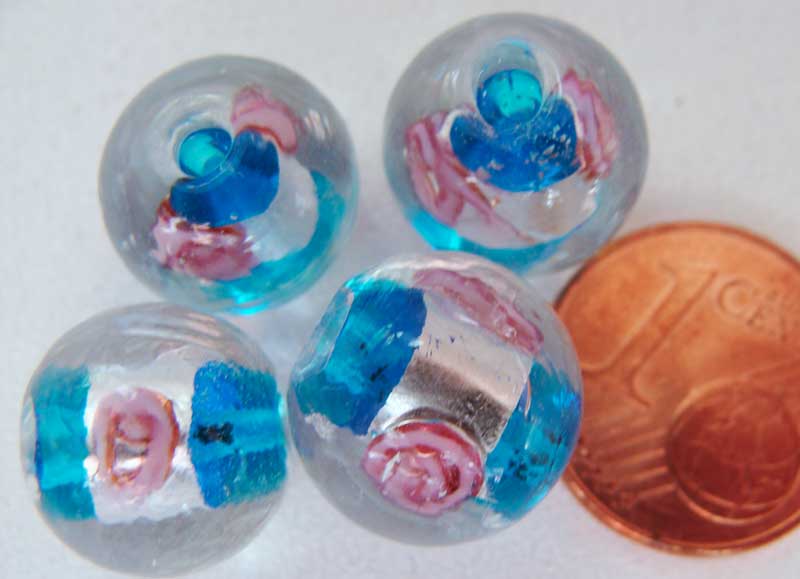 perle rond bande argent bleu