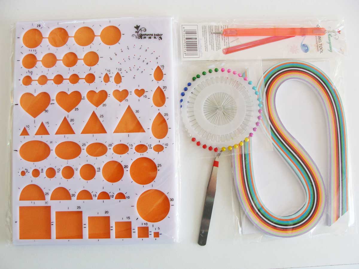 Kit 6 outils pour Quilling Paperolles Gabarit - bandes de papier