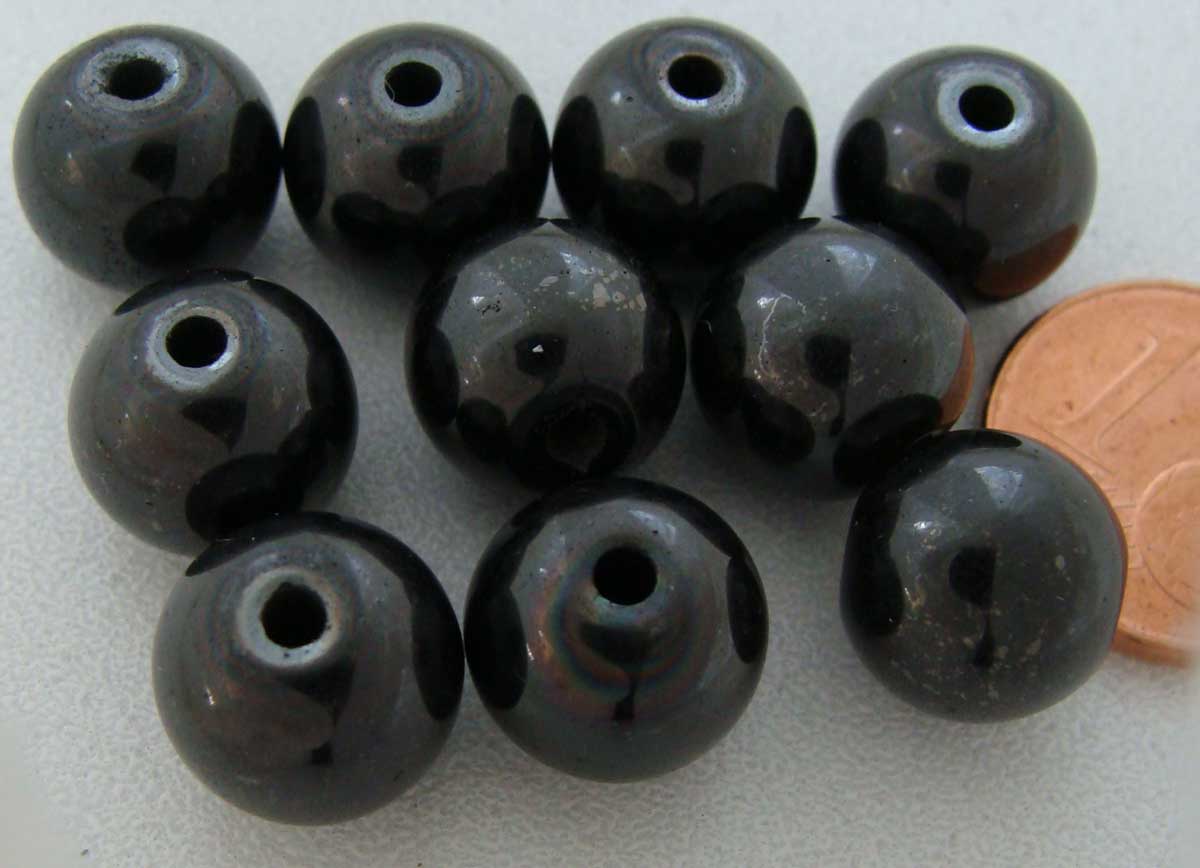 perle hematite ronde 10mm pier38