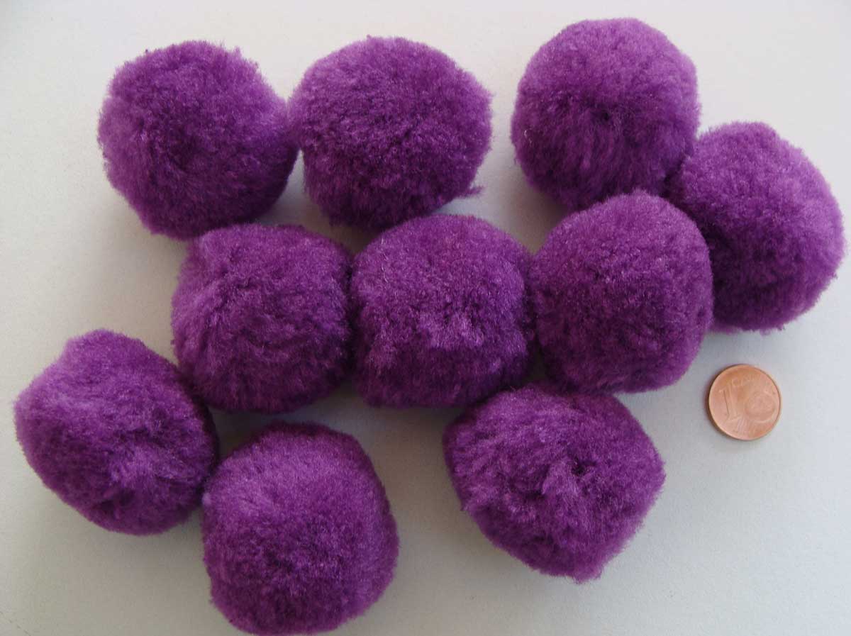 pompon 35mm violet