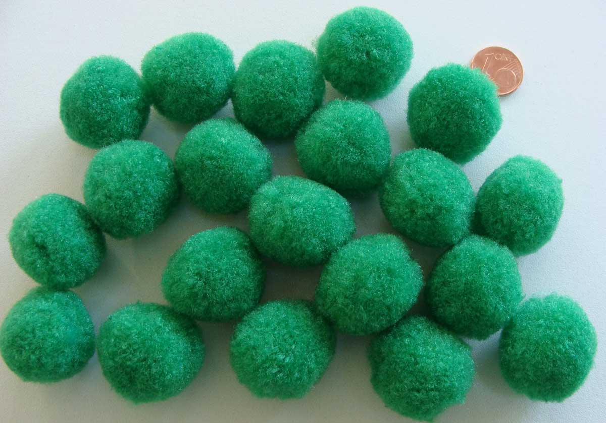 pompon 25mm vert